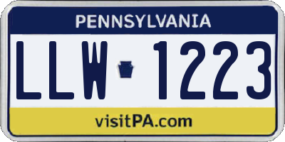 PA license plate LLW1223
