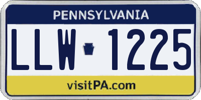 PA license plate LLW1225