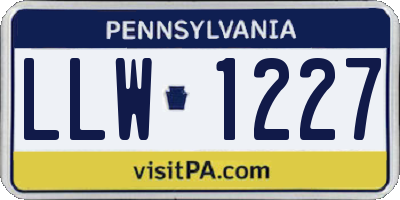 PA license plate LLW1227