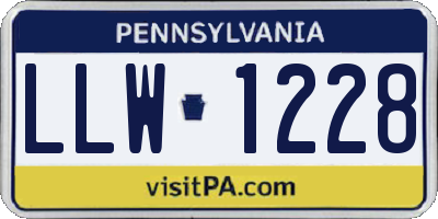 PA license plate LLW1228