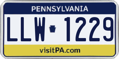 PA license plate LLW1229