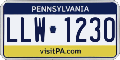 PA license plate LLW1230