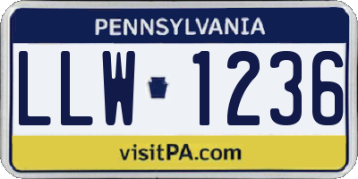 PA license plate LLW1236