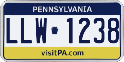 PA license plate LLW1238