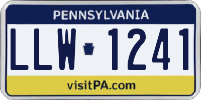 PA license plate LLW1241