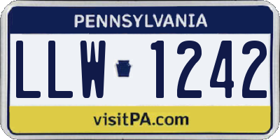 PA license plate LLW1242