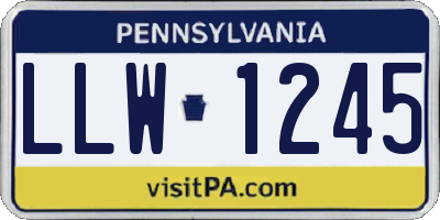 PA license plate LLW1245