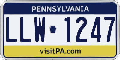 PA license plate LLW1247