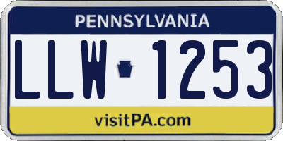PA license plate LLW1253