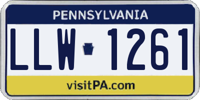 PA license plate LLW1261