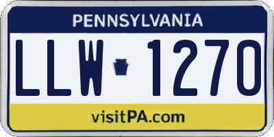 PA license plate LLW1270