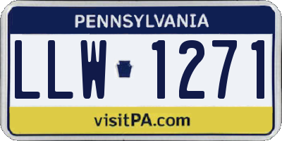 PA license plate LLW1271