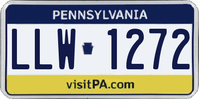 PA license plate LLW1272