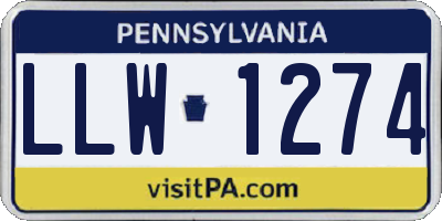 PA license plate LLW1274