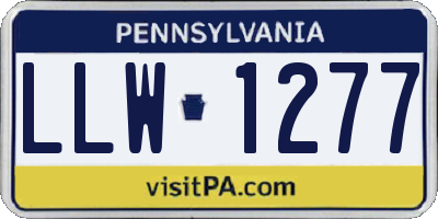PA license plate LLW1277