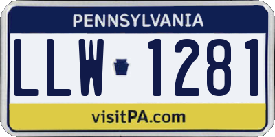 PA license plate LLW1281