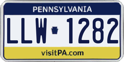 PA license plate LLW1282