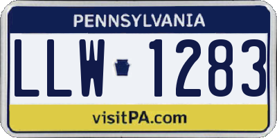 PA license plate LLW1283