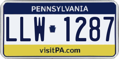 PA license plate LLW1287