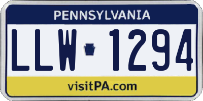 PA license plate LLW1294