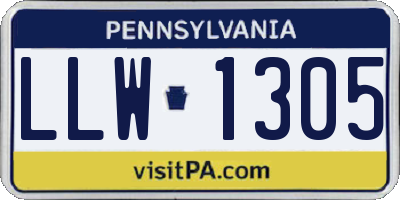 PA license plate LLW1305