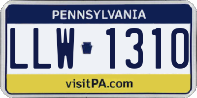 PA license plate LLW1310