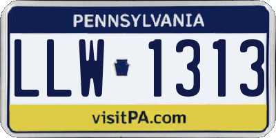 PA license plate LLW1313