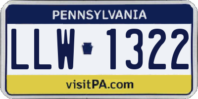 PA license plate LLW1322