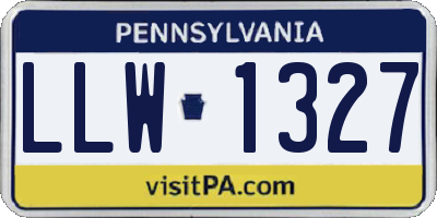 PA license plate LLW1327