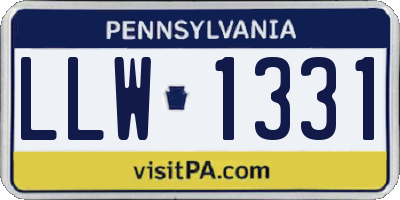PA license plate LLW1331