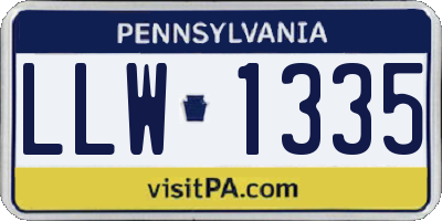 PA license plate LLW1335