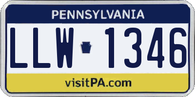 PA license plate LLW1346