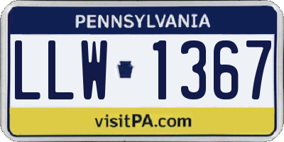PA license plate LLW1367