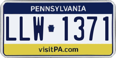 PA license plate LLW1371