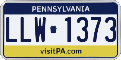 PA license plate LLW1373