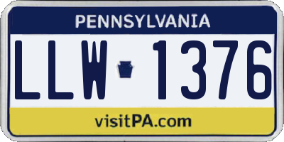PA license plate LLW1376