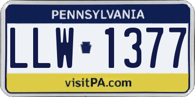 PA license plate LLW1377