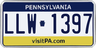 PA license plate LLW1397