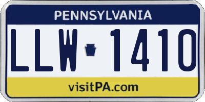 PA license plate LLW1410