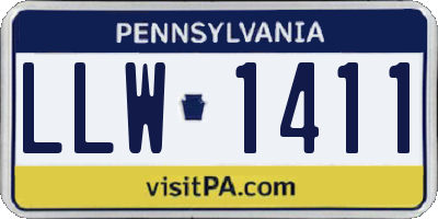 PA license plate LLW1411
