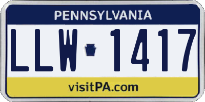 PA license plate LLW1417