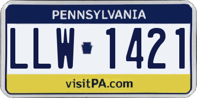 PA license plate LLW1421