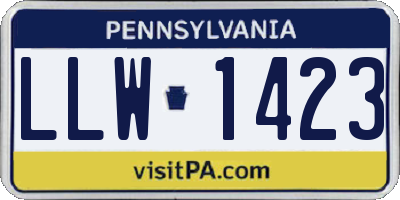 PA license plate LLW1423