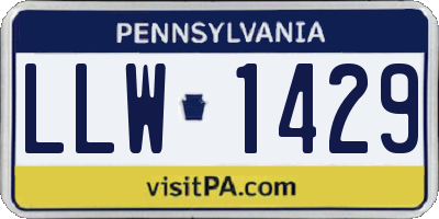 PA license plate LLW1429