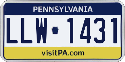 PA license plate LLW1431