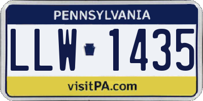 PA license plate LLW1435