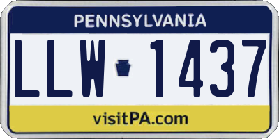 PA license plate LLW1437