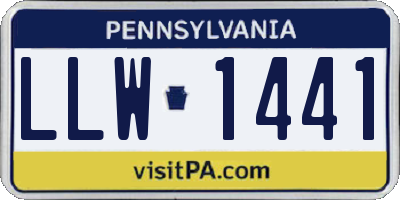 PA license plate LLW1441