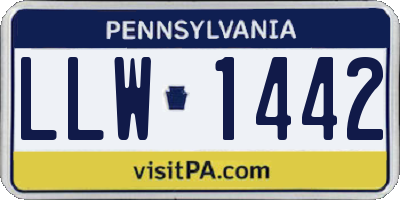 PA license plate LLW1442