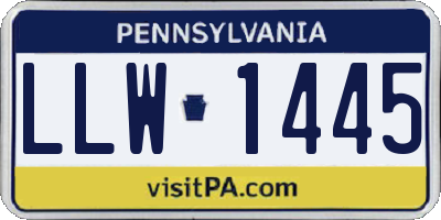 PA license plate LLW1445